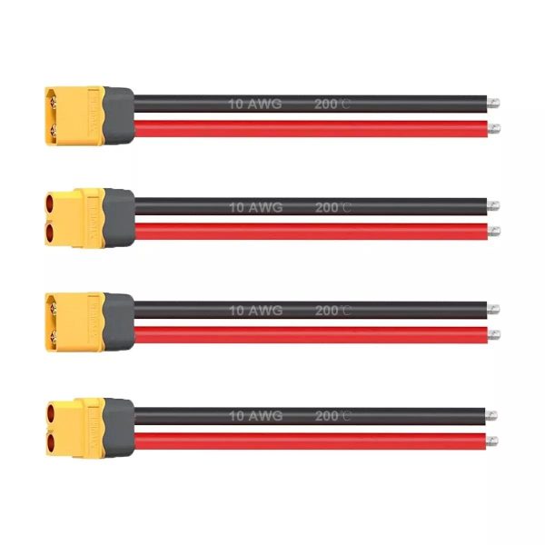 Two Pairs XT60 Female and Male Connector Pigtail Lead 10AWG